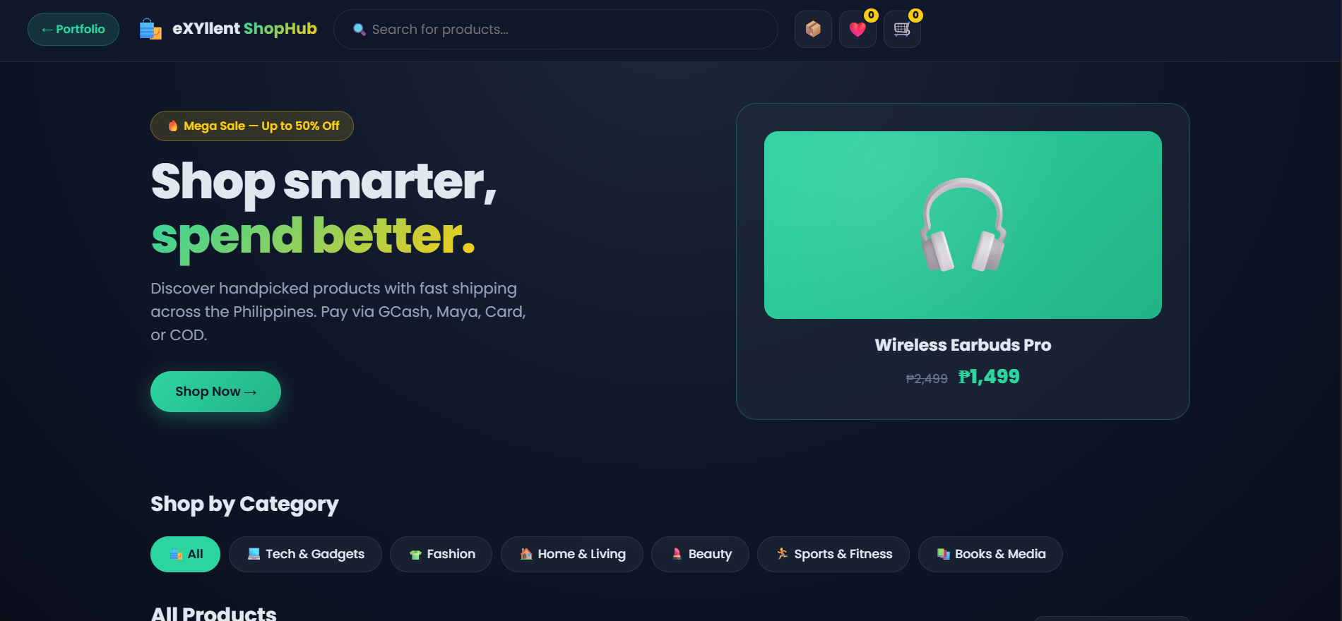 eXYllent ShopHub Main